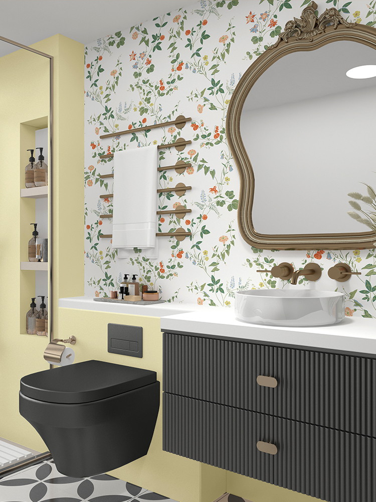 田園風防水瓷磚貼浴室牆紙自粘壁紙裝飾廚房衛生間牆貼畫大