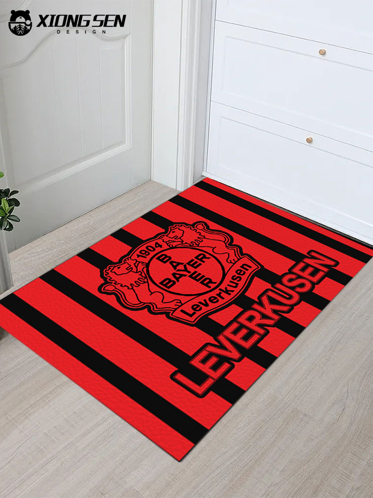 勒沃庫森足球俱樂部皮革地墊 簡約現代風格 玄關地毯進門腳墊