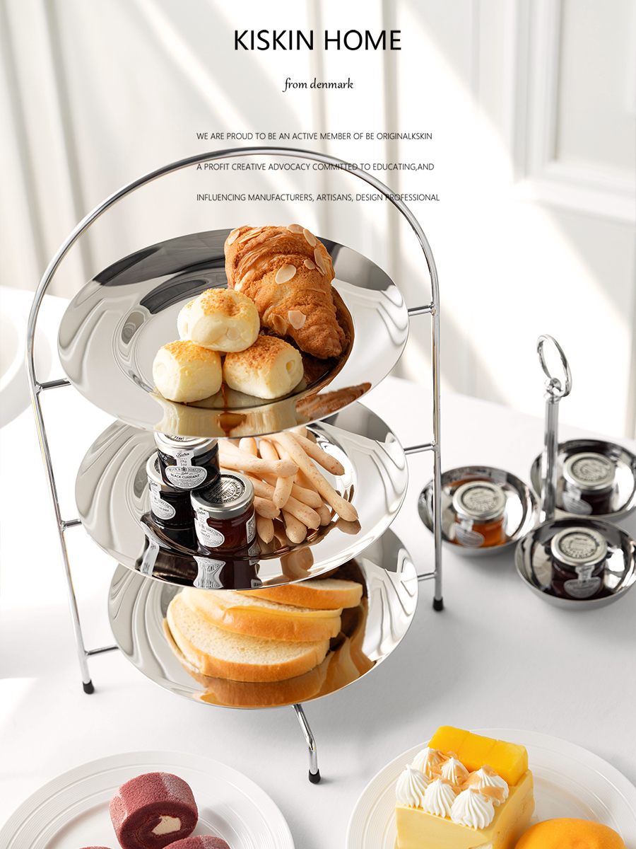 歐式金屬三層蛋糕架 下午茶展示架創意甜品水果盤裝飾架
