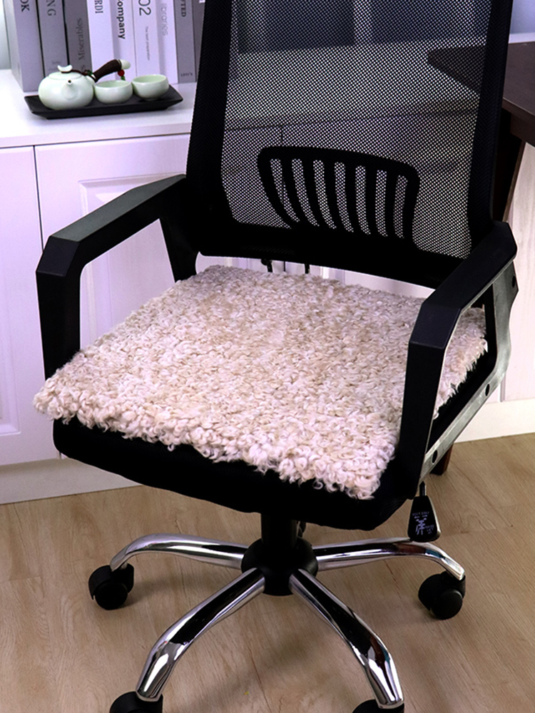 簡約現代風羊毛椅墊天然毛皮一體成型溫暖舒適適合各類座椅