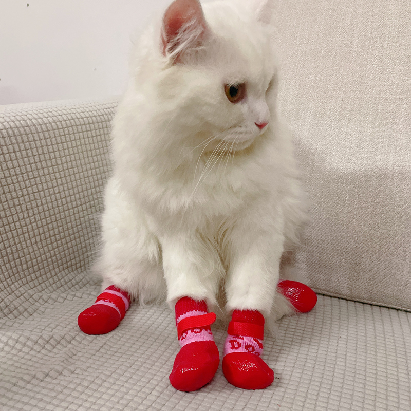 貓鞋子防抓襪子腳套小貓鞋套寵物爪子防掉貓貓鞋專用襪貓咪防抓套