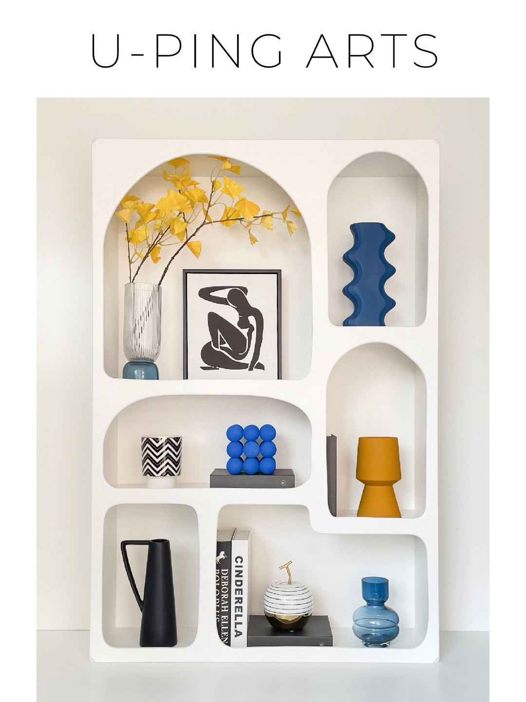 簡約現代風家居擺件書櫃創意陶瓷玻璃掛畫組合ZH3604