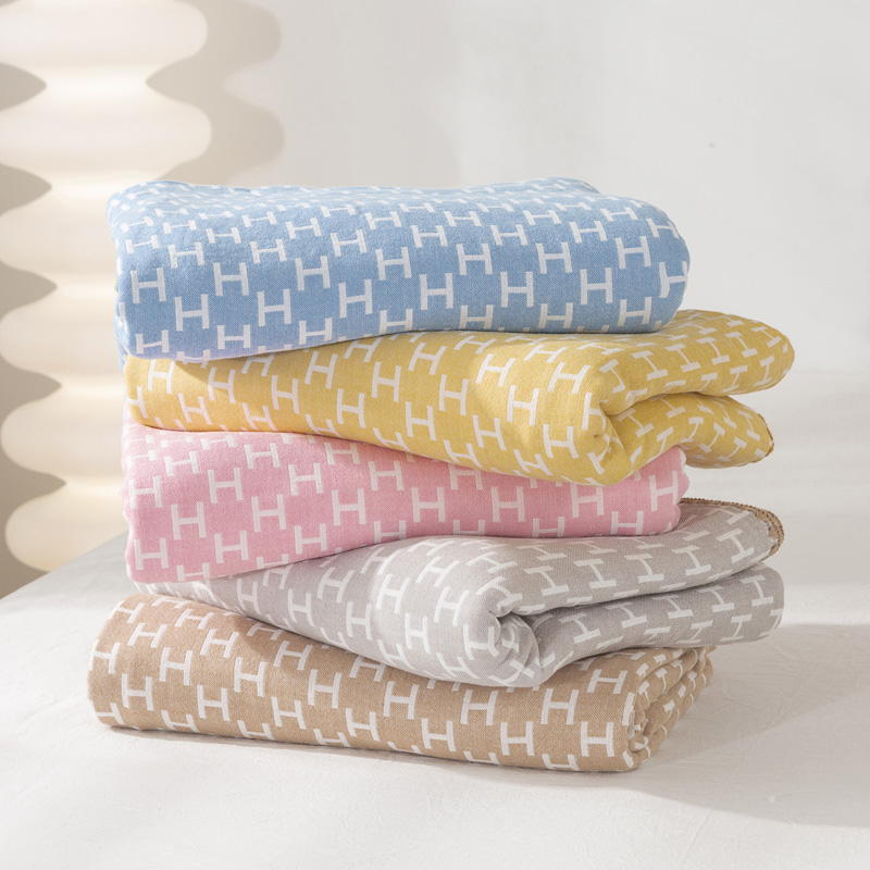 簡約現代純棉三層紗布毛巾毯舒適柔軟夏季薄款單人蓋毯午休毯夏涼被床單空調毯
