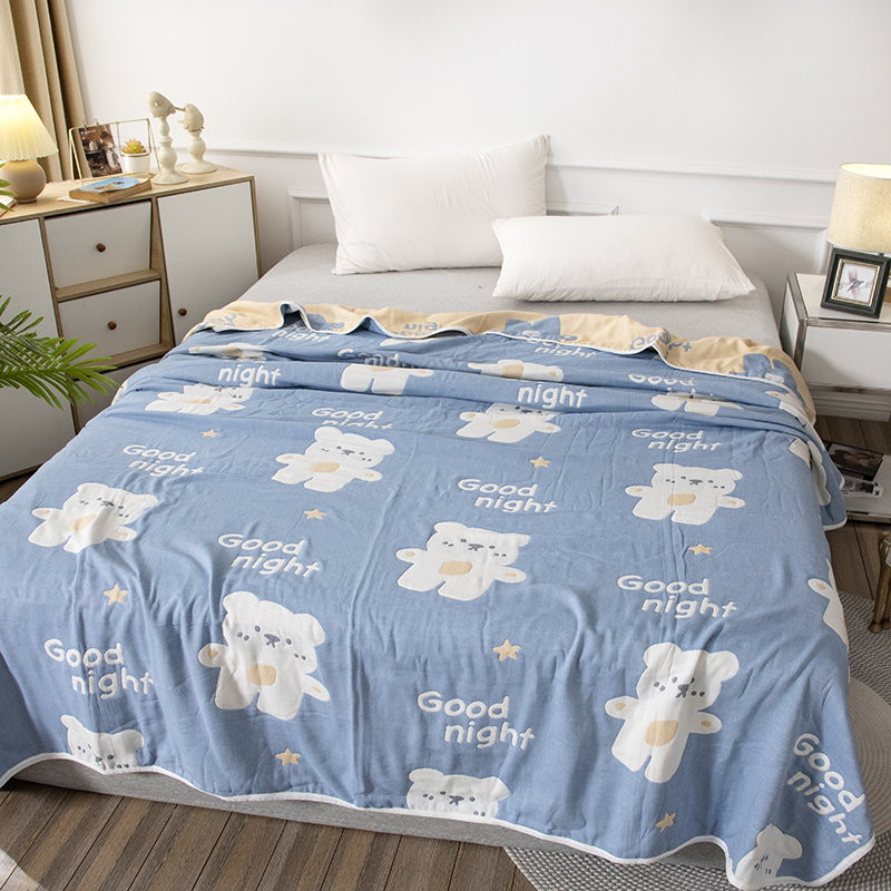 六層純棉紗布毛巾被 簡約現代兒童午睡毯子