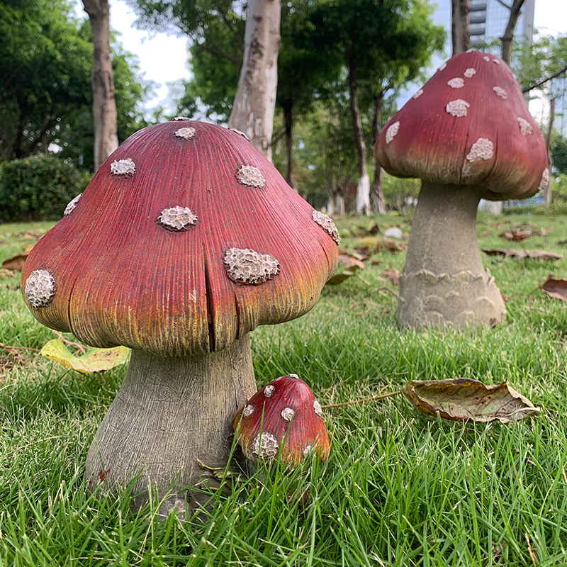 創意樹脂戶外蘑菇擺件裝飾佈置幼兒園草坪庭院花園造景