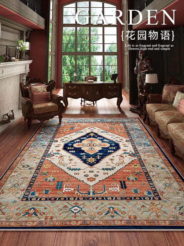 日韓復古風格地毯 客廳臥室異域民族輕奢高級歐式大地毯