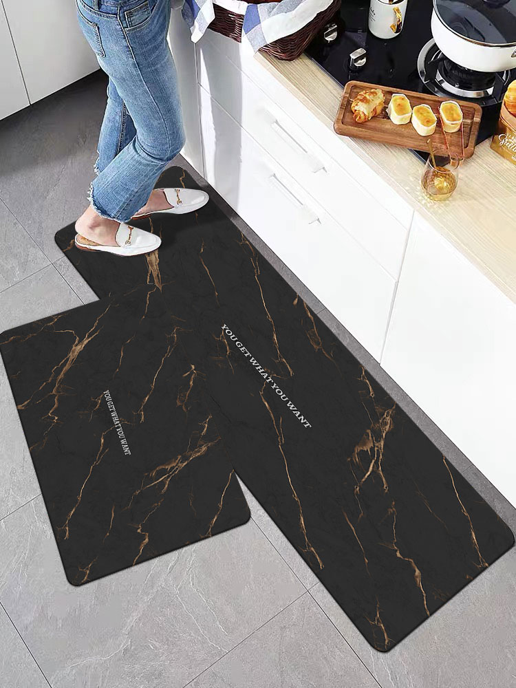 吸水吸油防滑墊子簡約現代廚房地墊專用輕奢高級防摔腳墊耐髒地毯
