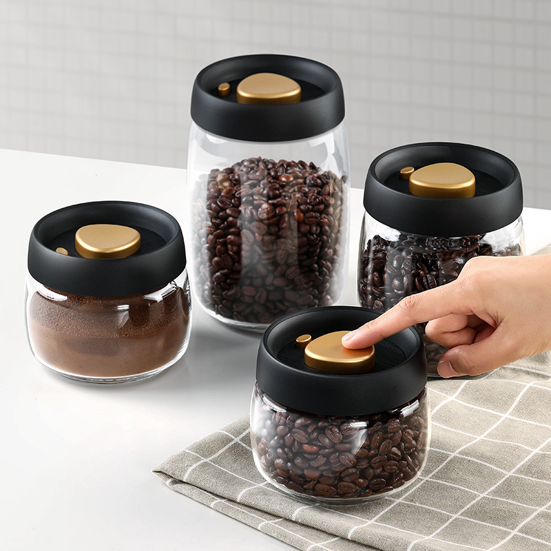 日式玻璃密封罐儲存咖啡豆食品級真空罐茶葉收納罐 (2.9折)