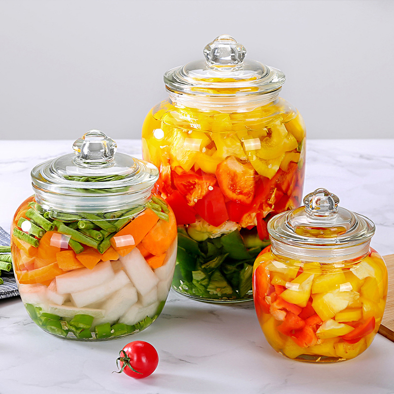 玻璃密封罐醃製儲物罐食品糖果罐家用醃菜罐泡菜罈子