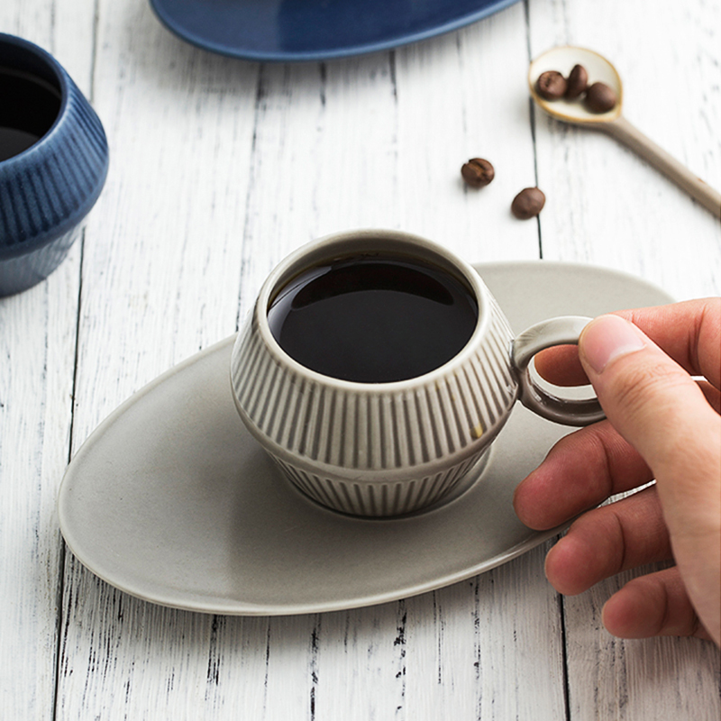 北歐風格陶瓷意式濃縮小號咖啡杯碟套裝簡約歐式小咖啡杯早餐杯子
