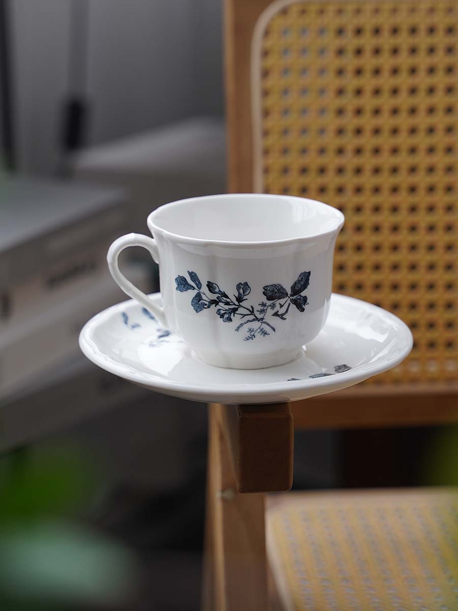 法式復古花卉咖啡杯碟組  歐式陶瓷拿鐵拉花杯下午茶網紅美式咖啡杯 (8.3折)