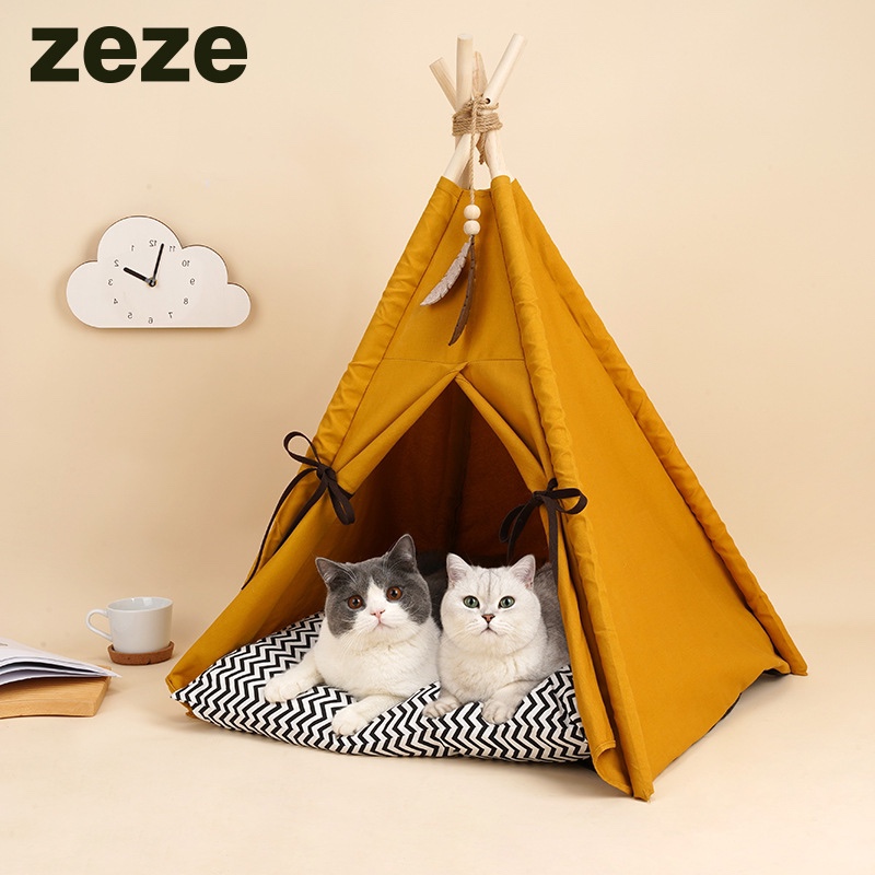 zeze寵物帳篷落日黃貓窩四季通用可拆洗貓咪用品寵物屋