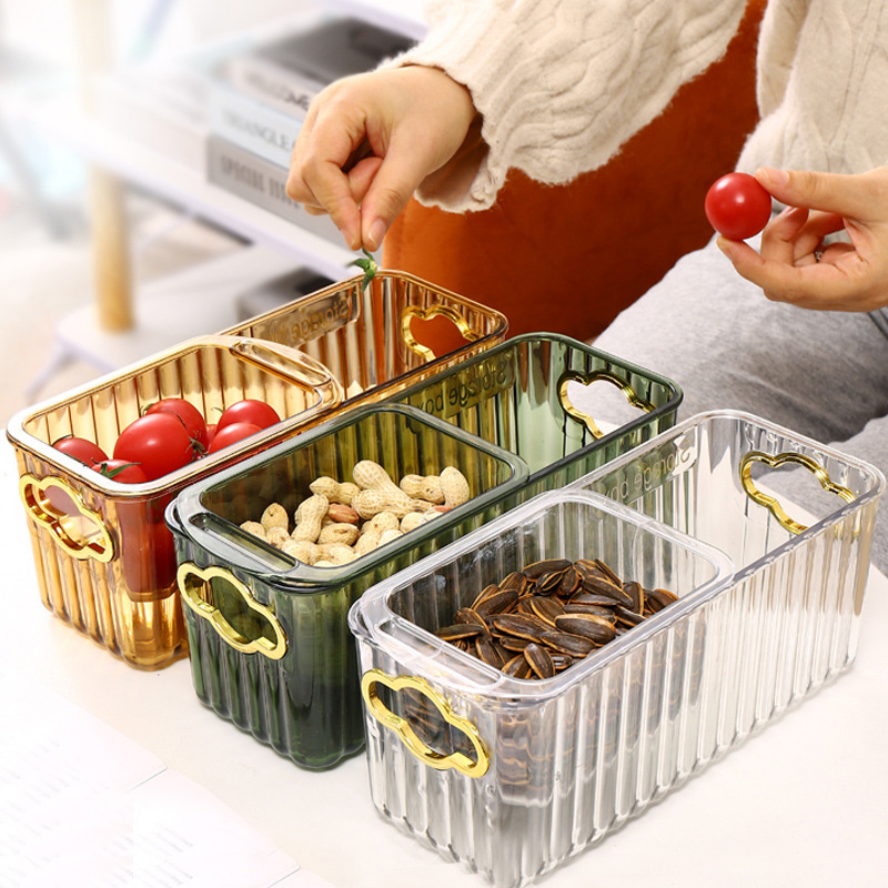 韓式雙層水果瀝水籃 客廳糖果零食收納託盤 瓜子盒神器