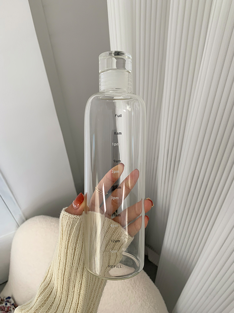 高硼硅玻璃透明冷水壺 帶時間刻度 家用冷萃豆漿瓶