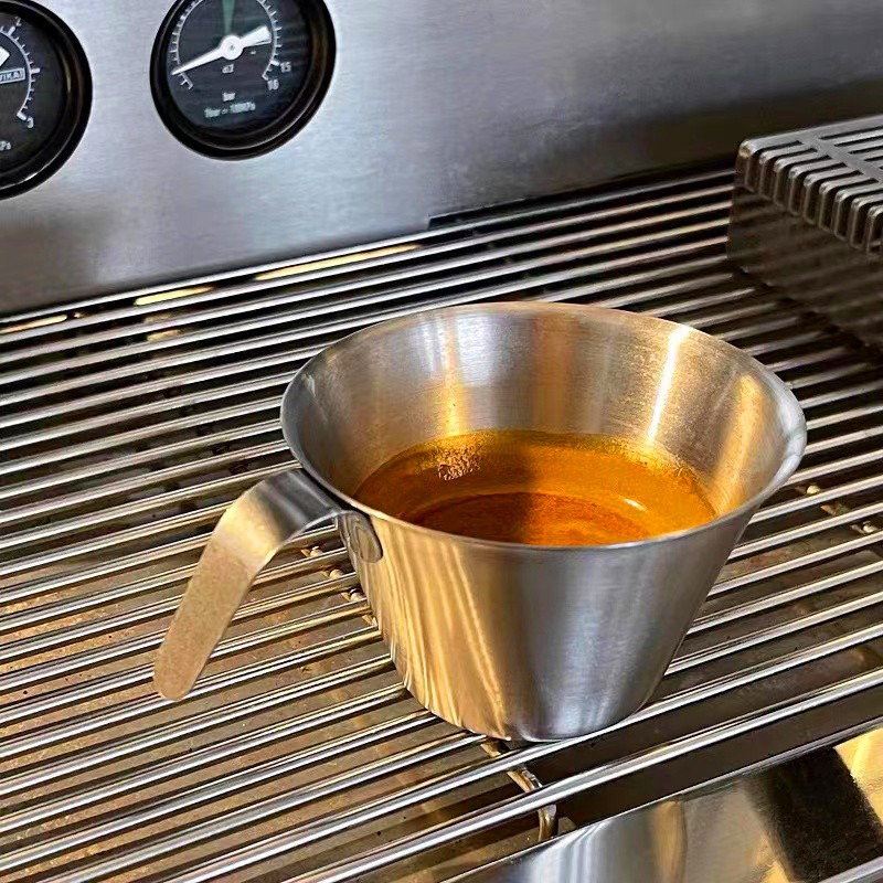 美式復古風金屬量杯 100ml不鏽鋼意式濃縮咖啡盎司杯帶刻度 家用萃取杯