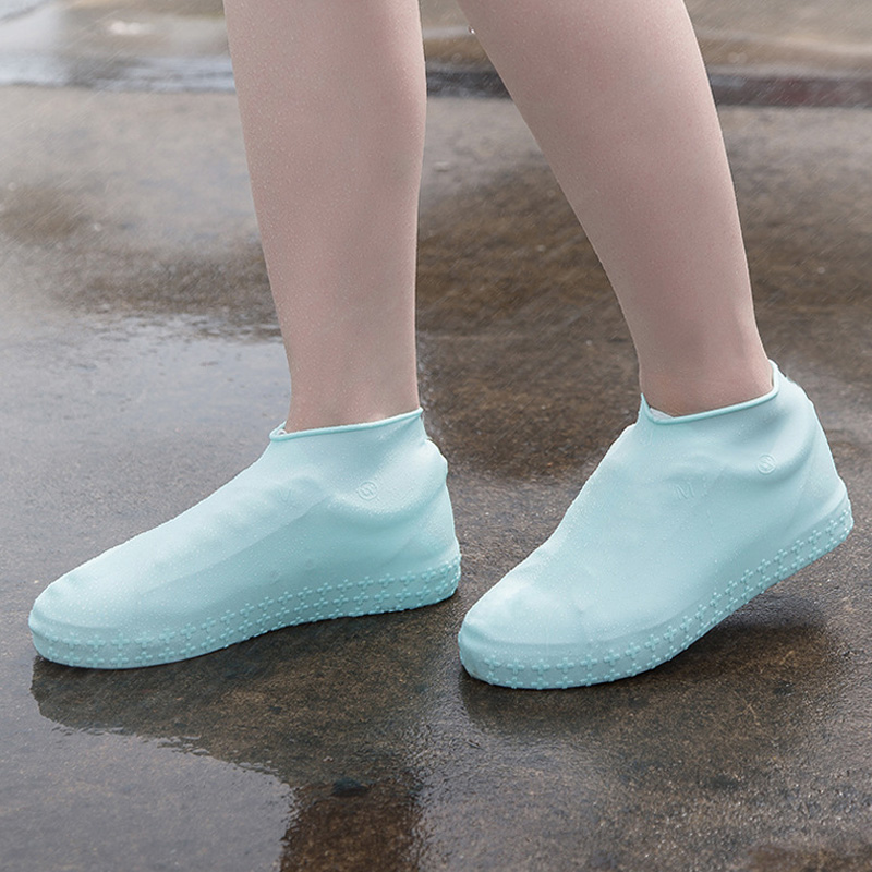 非一次性鞋套兒童防水防滑加厚耐磨底雨鞋男女下雨天矽膠透明腳套 (5.5折)