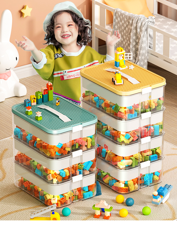 樂高收納積木收納盒玩具收納箱分類盒零件分類分揀小顆粒拼裝分格頂蓋適配樂高積木顆粒
