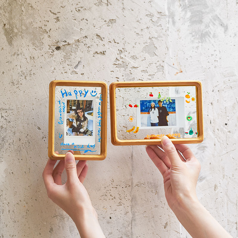 簡約現代風格實木相框 diy情人節禮物雙面壓克力打印照片相框