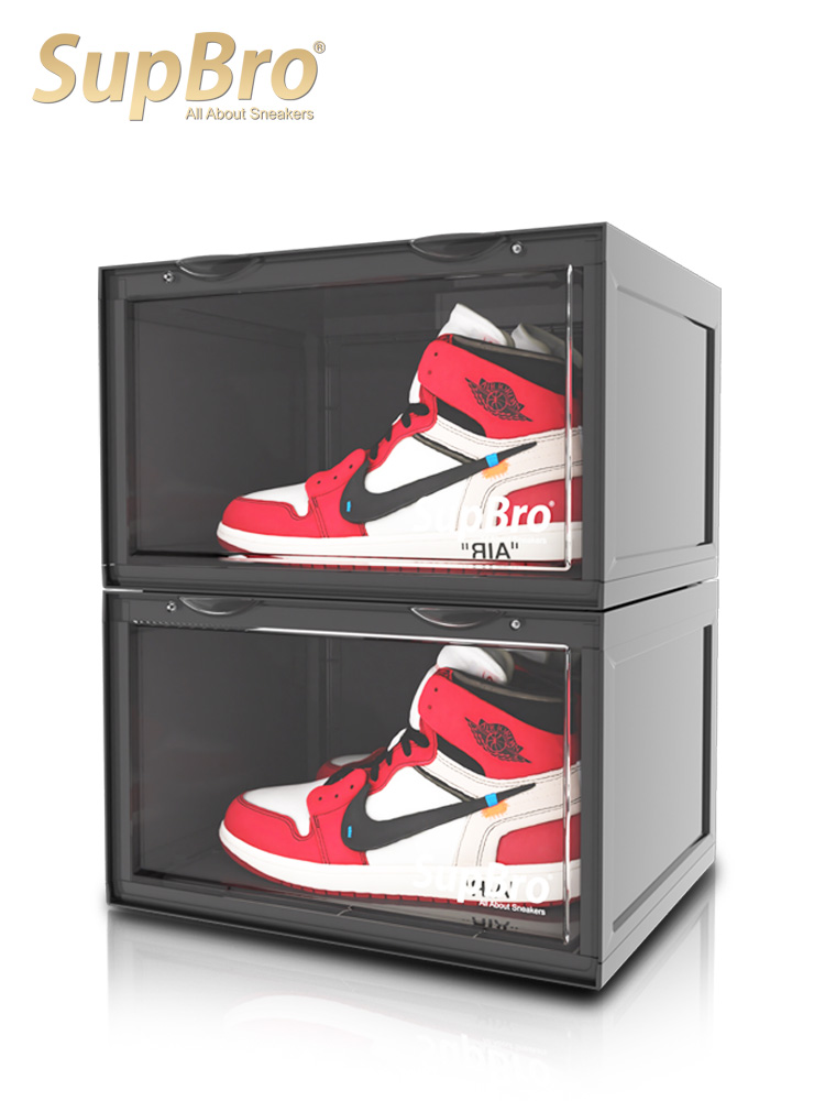 supbro鞋盒收納盒透明aj球鞋側開收納省空間鞋牆鞋櫃鞋子收納神器