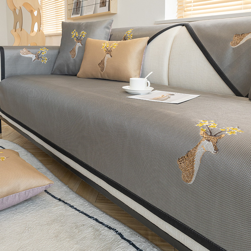 質感冰絲歐式沙發墊 舒適涼感 多色多款客廳防滑椅墊