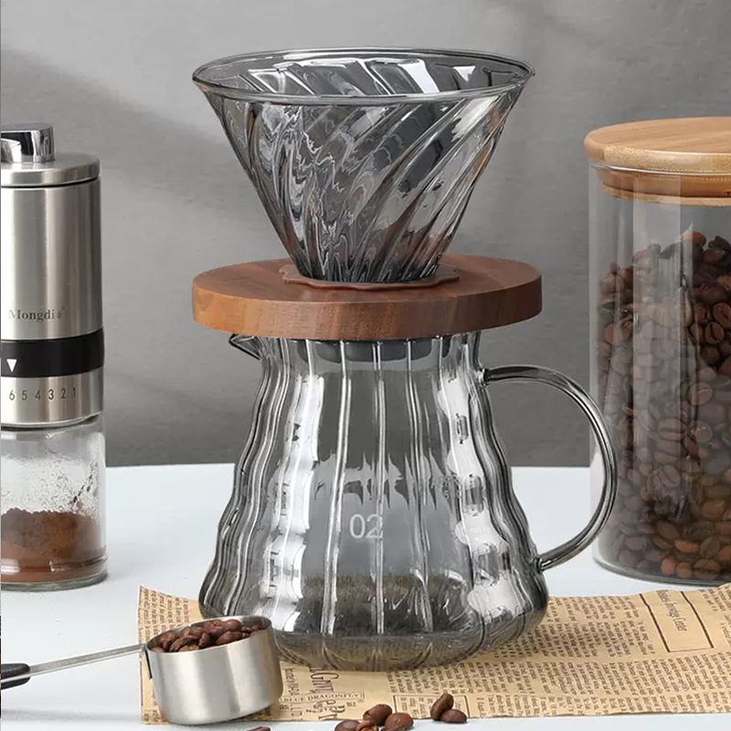 玻璃材質手沖咖啡過濾器 家用美式風格滴漏式v60型咖啡粉濾網過濾漏斗