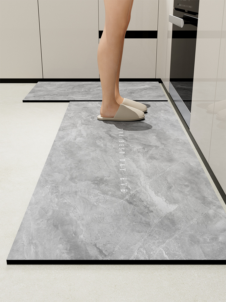 廚房地墊防滑防油可擦免清洗地毯耐髒北歐風大理石紋腳墊墊子吸水 (8.3折)