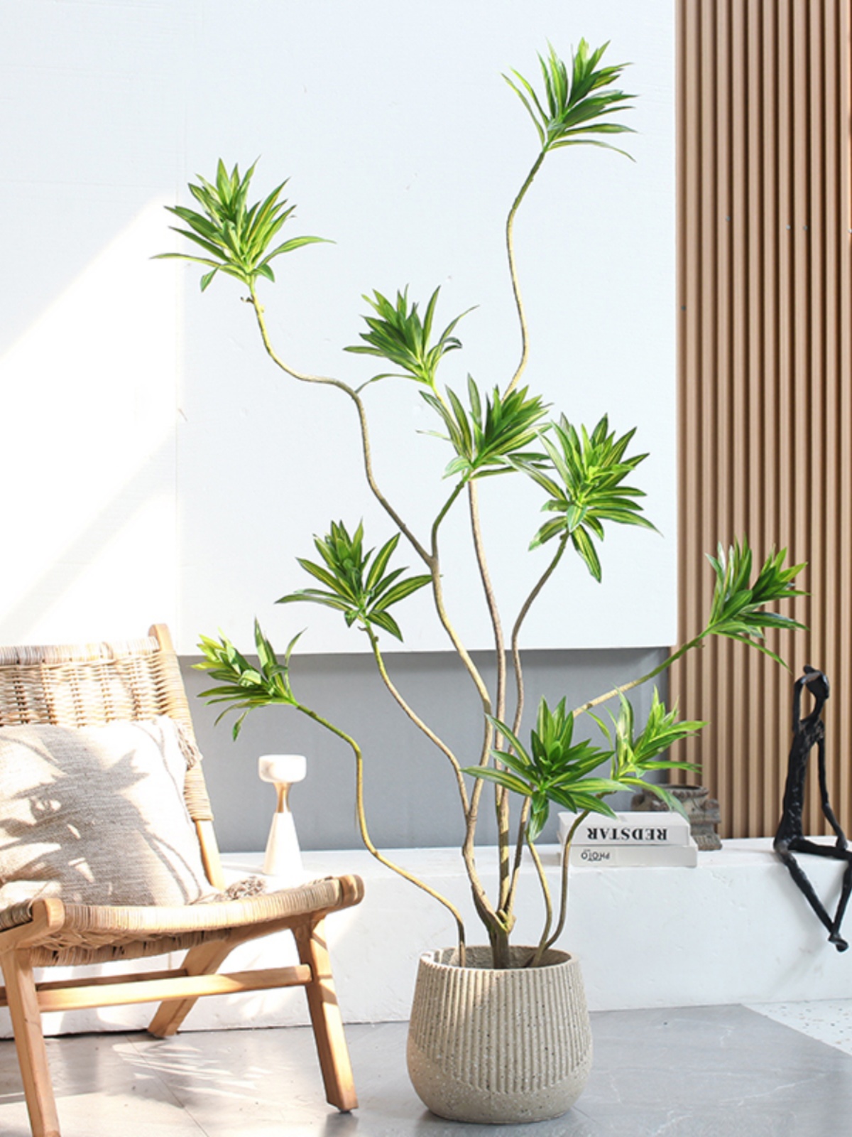 仿真富貴百合竹盆景綠植擺件 裝飾客廳電視櫃 落地綠植盆栽