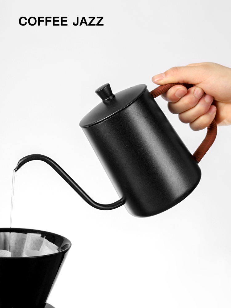 北歐不鏽鋼咖啡壺手衝細口壺600ml簡約掛耳咖啡器具