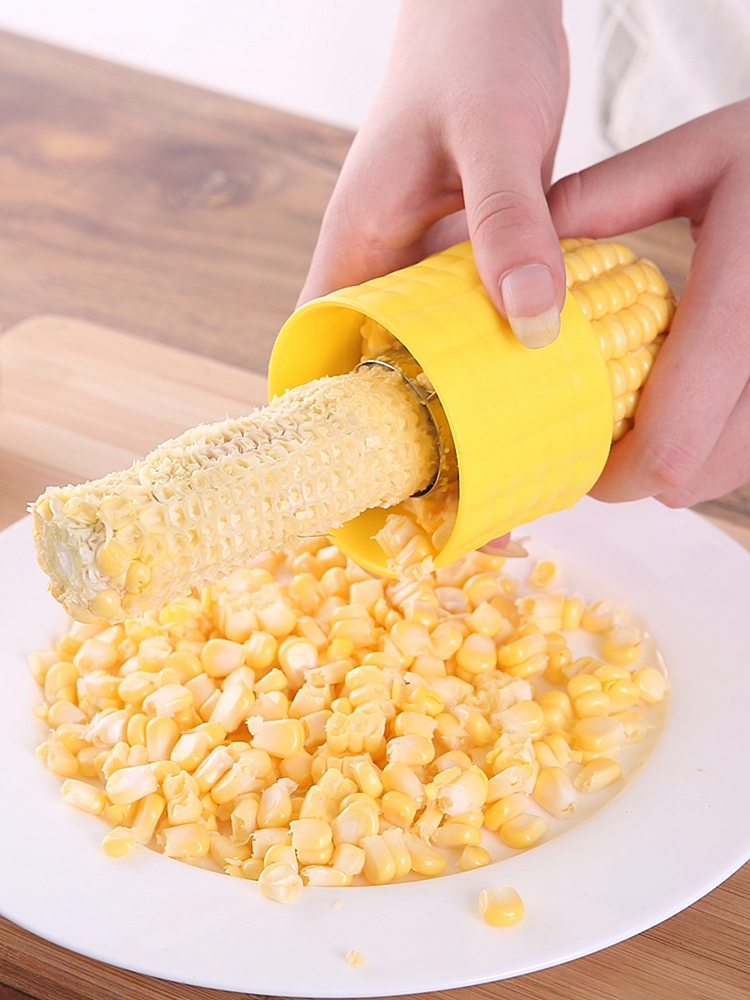 新鮮玉米剝粒神器家用生熟通用脫嫩玉米刨子鏇轉式削玉米分離工具