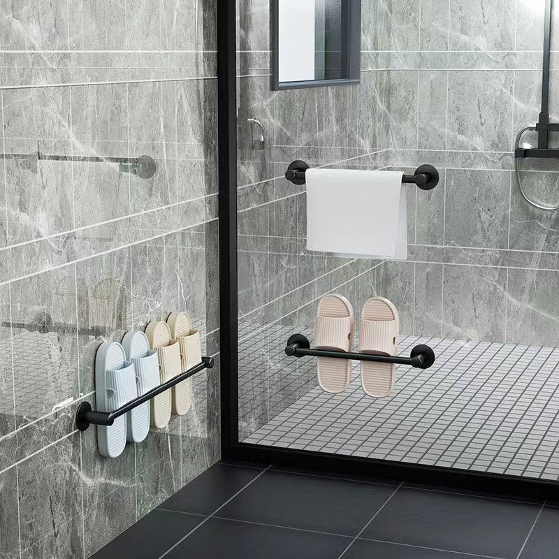 浴室拖鞋架牆壁掛式免打孔衛生間收納神器洗手間鞋子瀝水架置物架