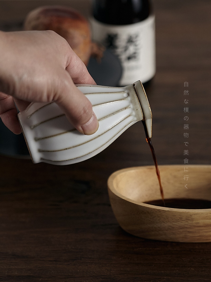 復古日式陶瓷醋瓶 分裝醬油調味瓶 火鍋料理餐具