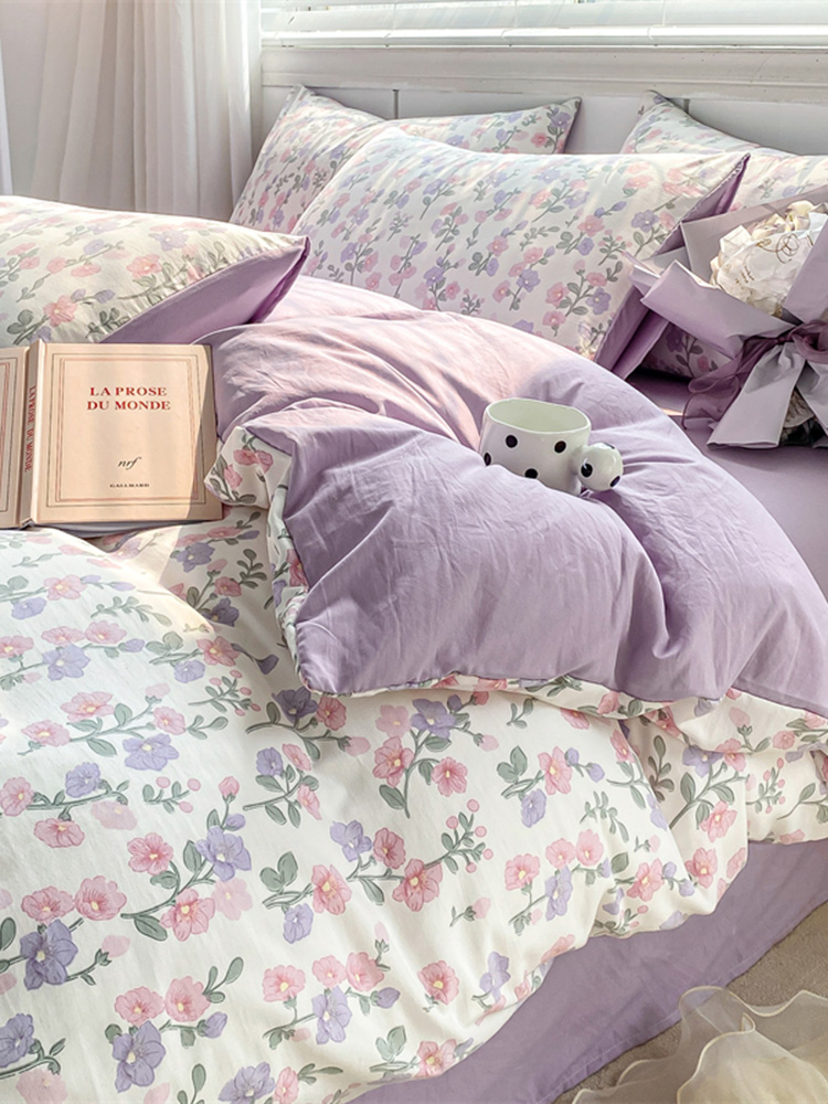 ins風純棉雙層紗四件床品套組柔軟透氣親膚營造舒適睡眠環境