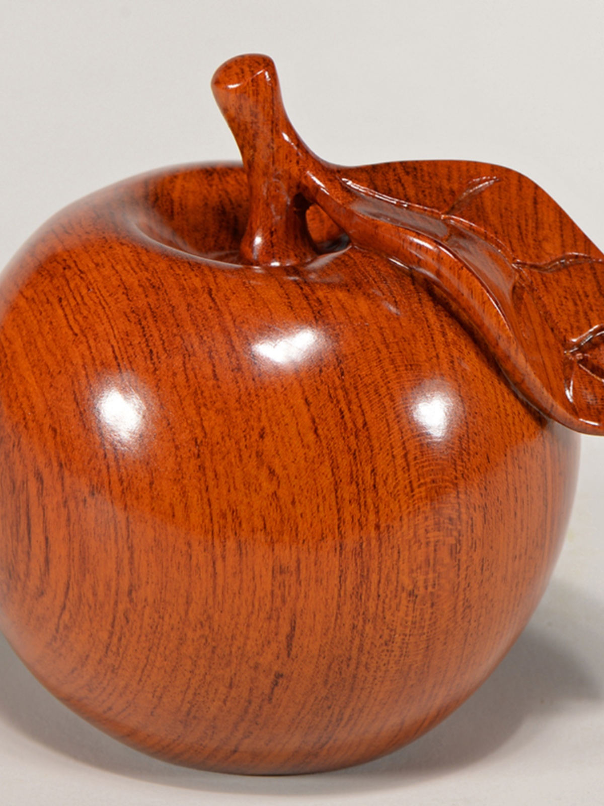 新古典花梨木雕刻蘋果擺件家居裝飾工藝品