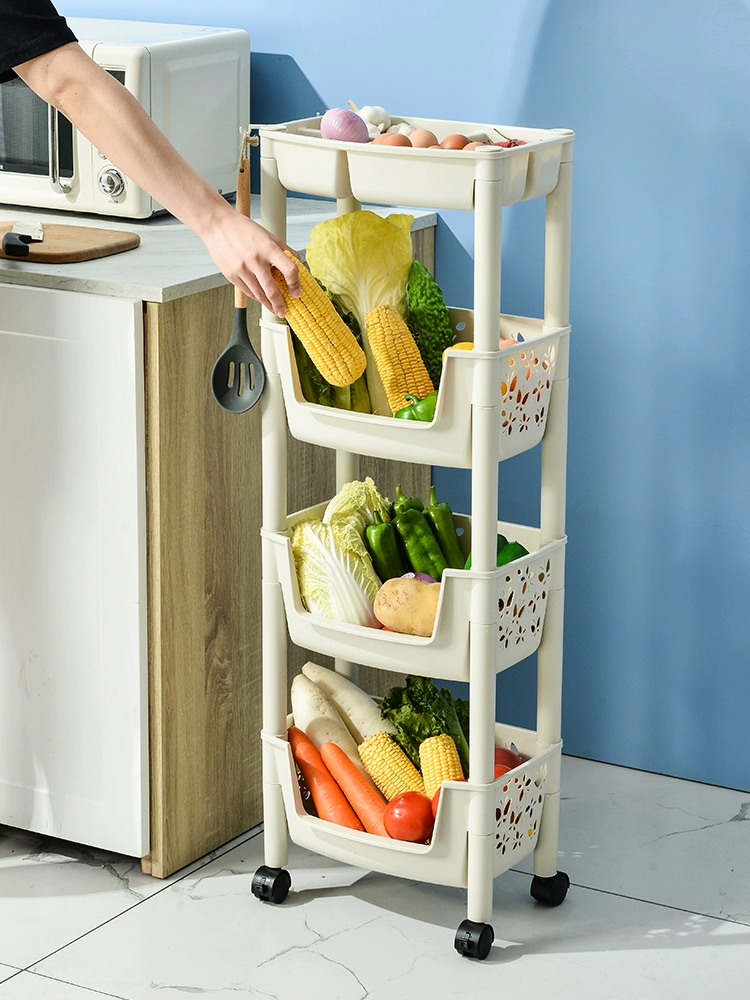 多功能廚房置物架 蔬菜水果收納架用品落地多層架子