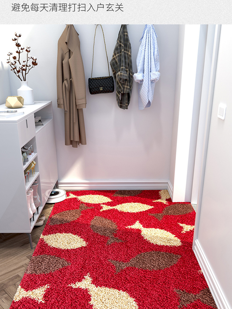格子圖案混紡材質家用吸水地墊適用於客廳臥室浴室等空間使用