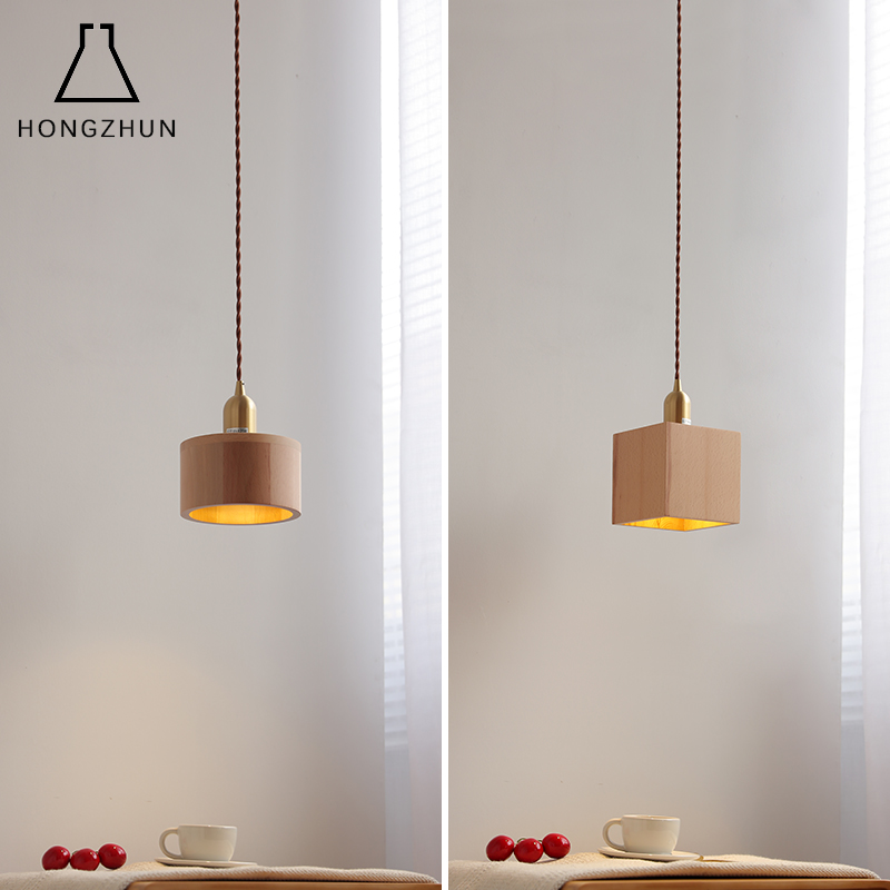 日式原木北歐風吊燈打造溫馨小空間適用於臥室書房原木材質質感滿分 (8.3折)