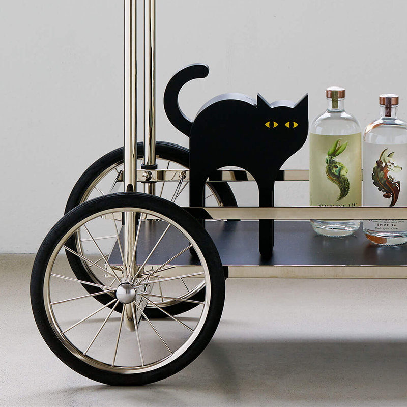 北歐風格木質黑貓擺件 裝飾客廳臥室茶几 (8.3折)