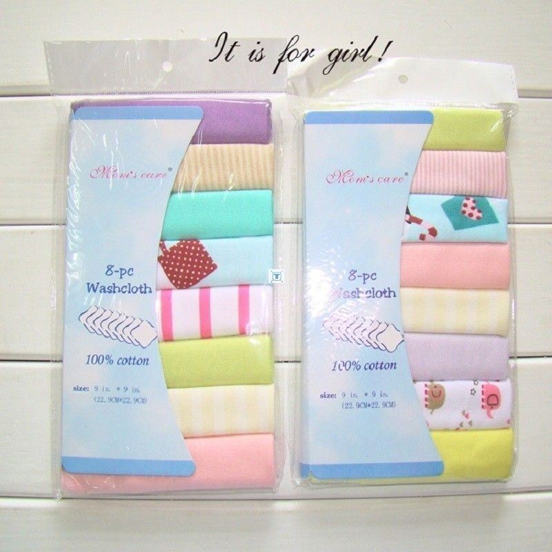 可愛手帕毛巾動物造型純棉嬰兒洗臉巾浴巾8件組