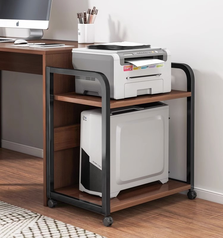 放打印機置物架落地放置櫃擱物架子可移動辦公室桌邊電腦主機托架