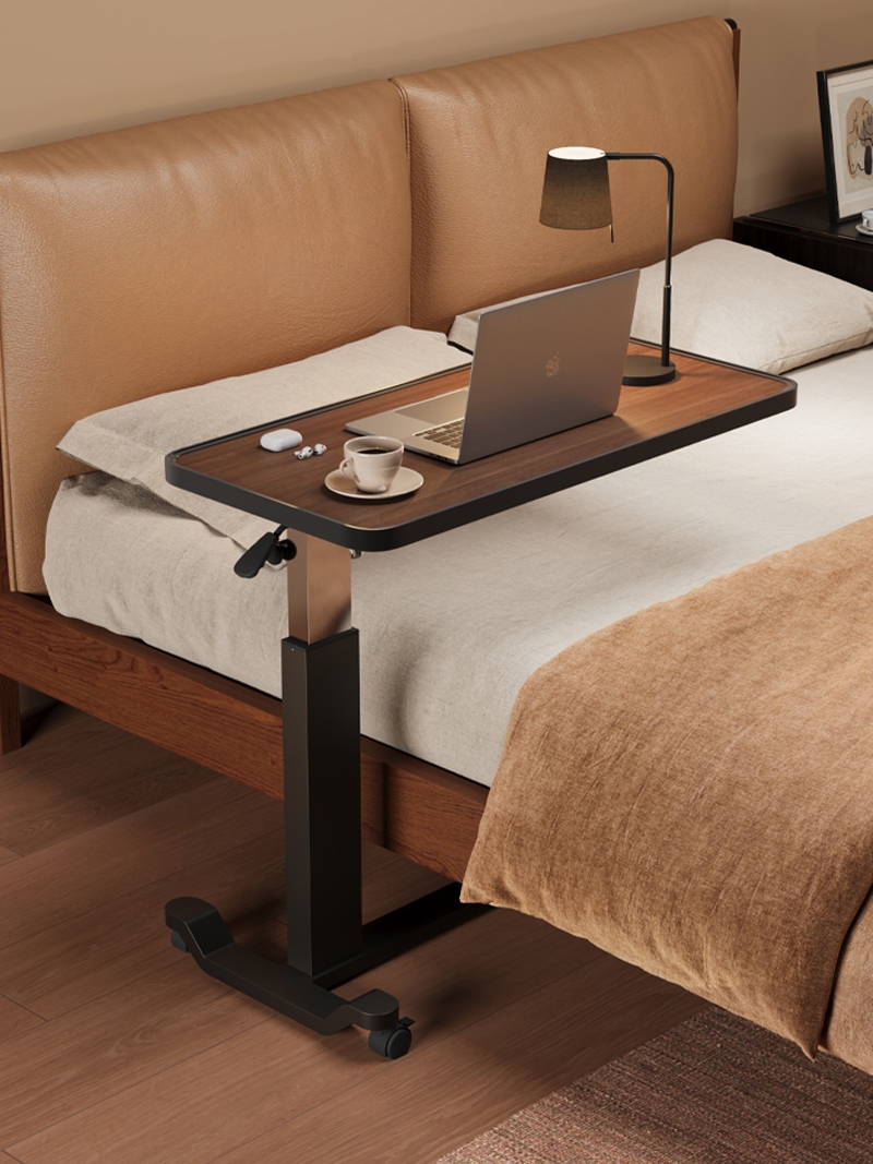 可升降移動床邊桌可摺疊站立式工作臺家用臥室電腦辦公沙發桌