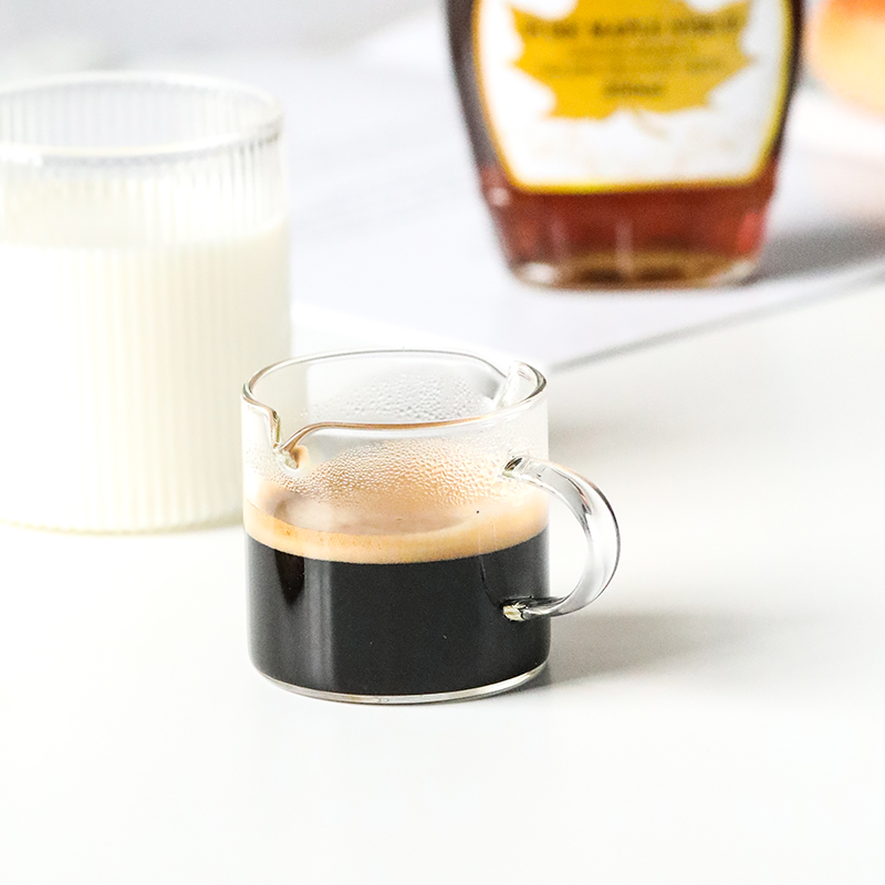 韓式小清新玻璃奶盅雙嘴分享壺濃縮咖啡杯糖漿杯