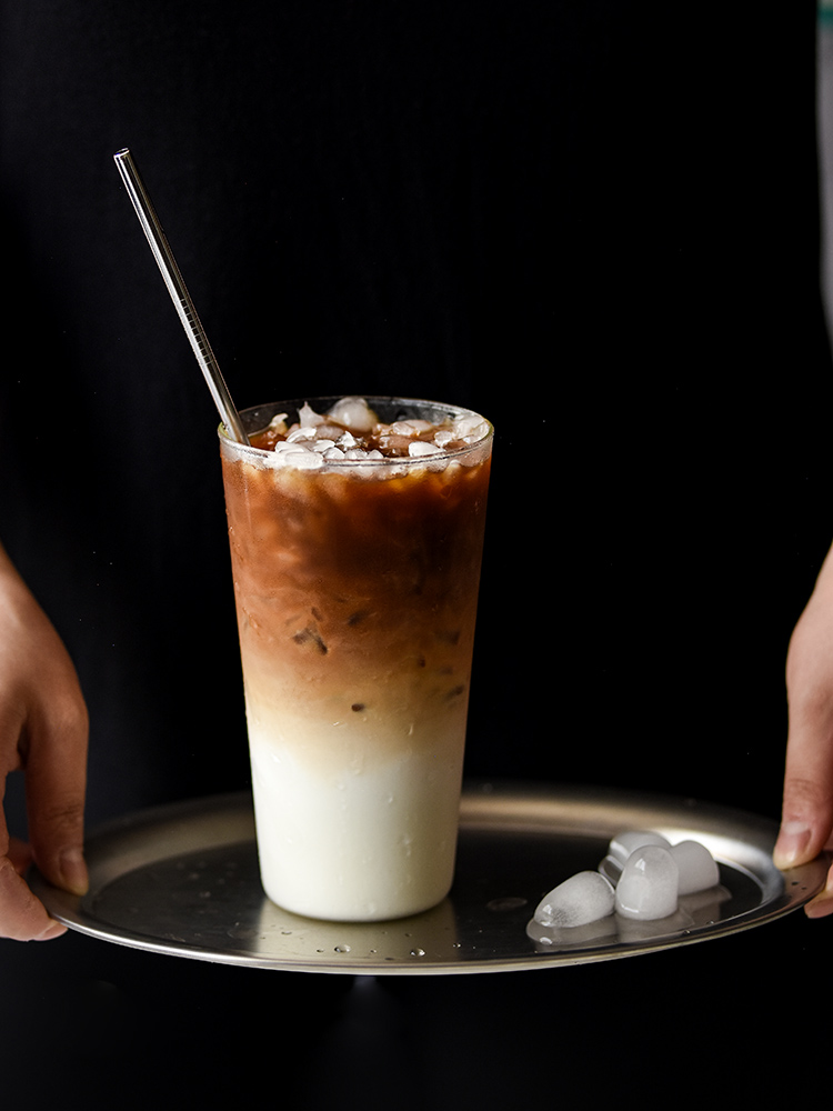 茶咖美器 玻璃奶茶杯 耐熱透明超大冰咖啡杯