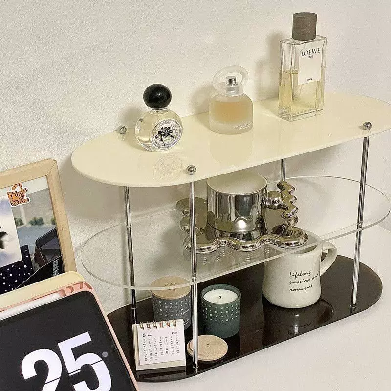 ins風收納架 桌面化妝品展示多層香水杯子架 衛生間檯面置物架 簡約
