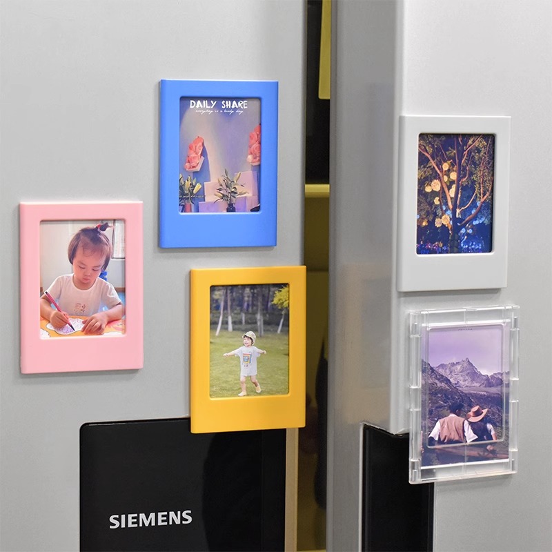 日式風格 塑料材質 相框展示架 相紙相片冰箱貼 相框