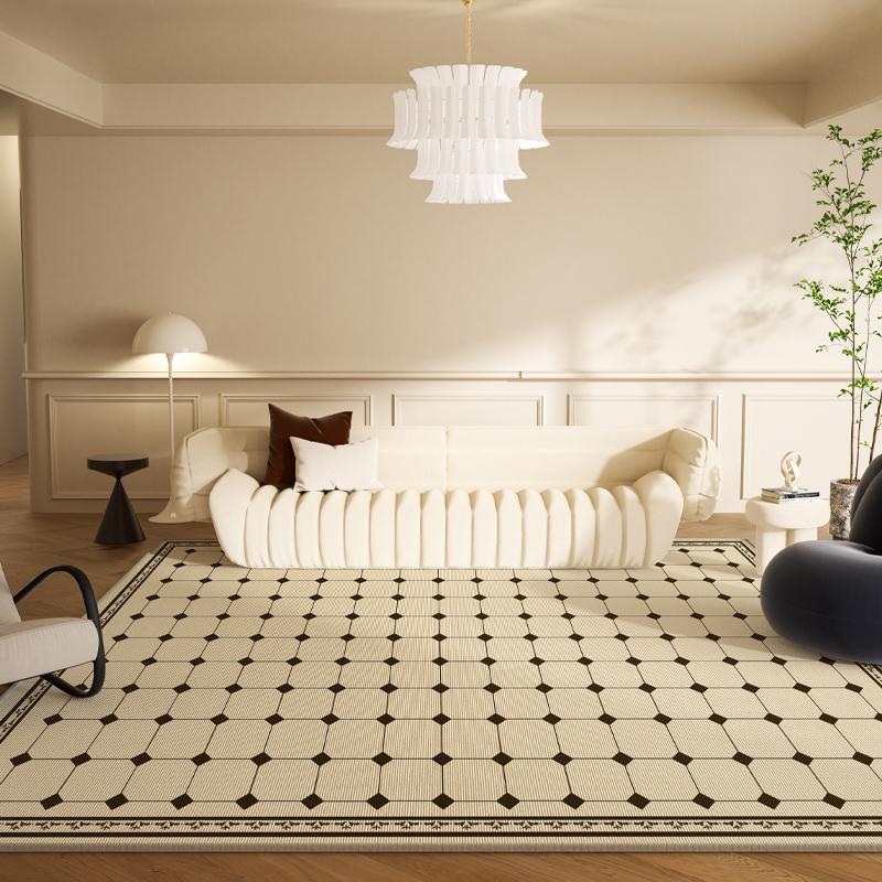 混紡材質輕奢茶几毯 可擦式家用臥室床邊毯