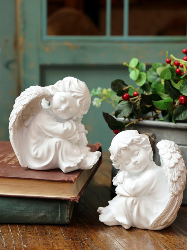 北歐古典創意祈禱天使裝飾擺件 客廳桌面丘比特禮物祝福擺件 (8.3折)
