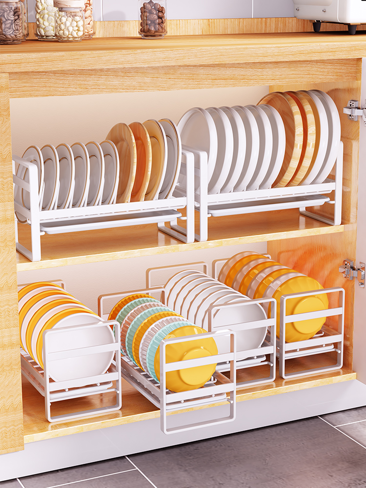 廚房櫥櫃碗架放碗碟分層小型櫃內置物架儲物下水槽單層碗磐收納架