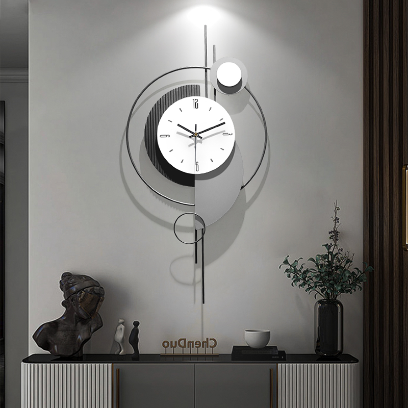 輕奢風金屬掛鐘 裝飾客廳現代簡約餐廳高檔大氣時鐘
