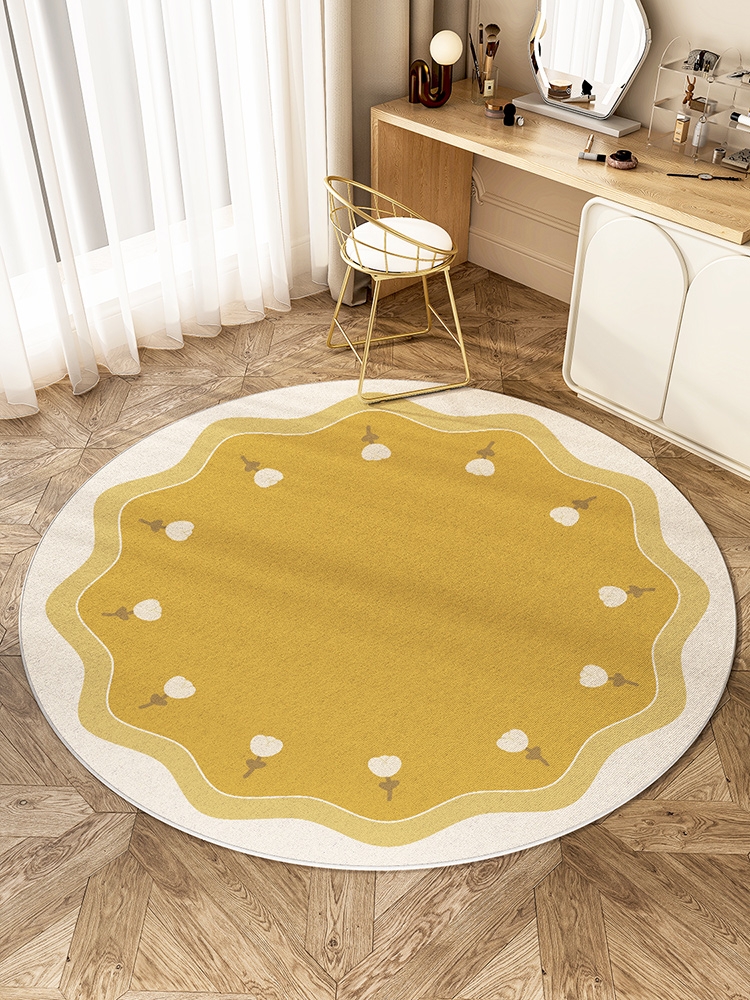圓形地毯客廳簡約輕奢高級奶油風沙發茶几臥室床邊書房隔音地墊