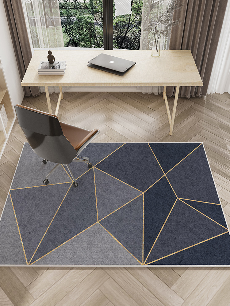 簡約幾何圖案地毯 客廳書桌墊 輕奢風格家用地墊